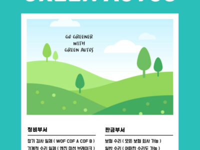 그린오토스 - 토/일 주말에도 근무합니다! 네 주말에도 WOF 가능!