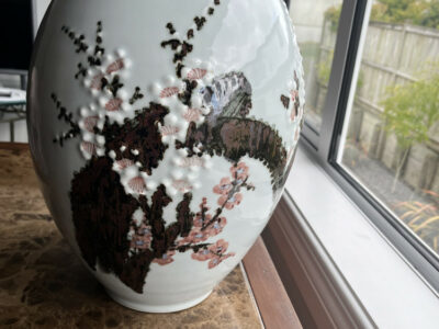 도자기, 실크 자수, 촛대